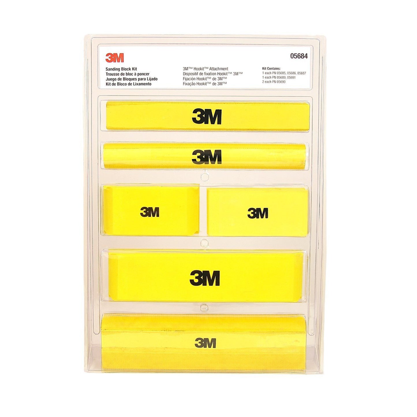 3M 05684 Automotive Hookit Sanding Block Kit 3M Trade Marine 7 Piece Set