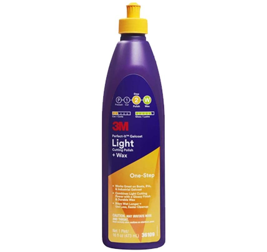 3M Perfect-It Gelcoat Light Cutting Polish + Wax, Pint 473ml 36109 Buff Compound