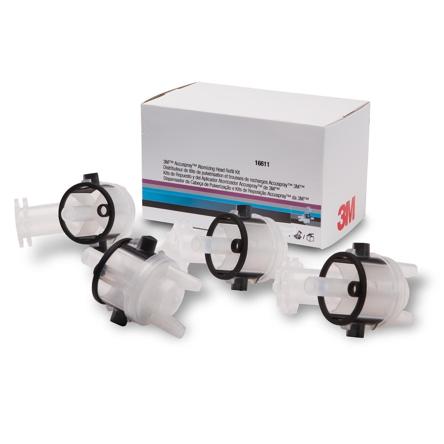 3M 16611 Accuspray Atomizing Head Refill Kit 1.8mm 4 Pack Spray Paint Boat Car