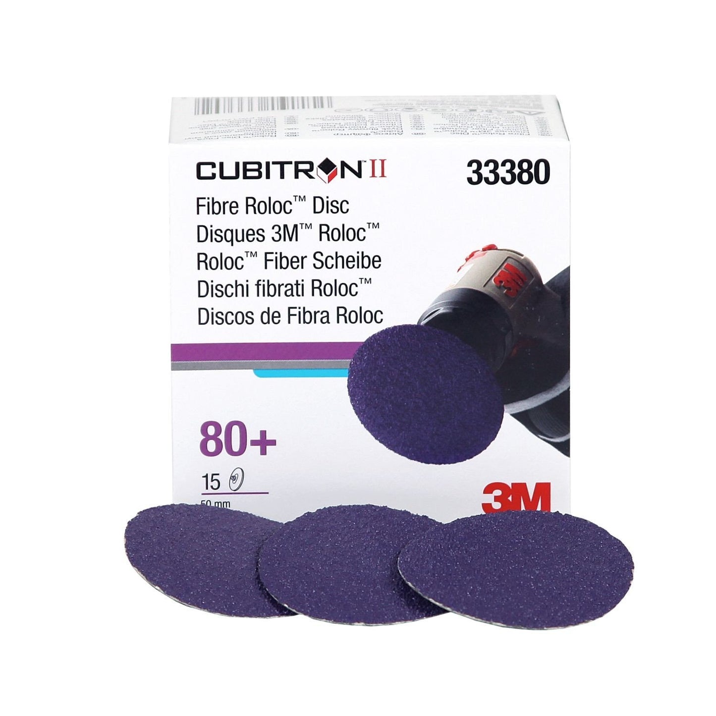 3M Cubitron II Fibre Roloc Disc 2 inch 50mm 80+ 33380 15 discs