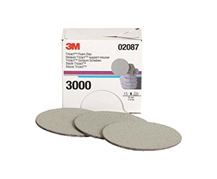 3M 02094 & 02087 Trizact Hookit Sanding Disc 75mm 3'' P1500 & P3000 x 3 Each