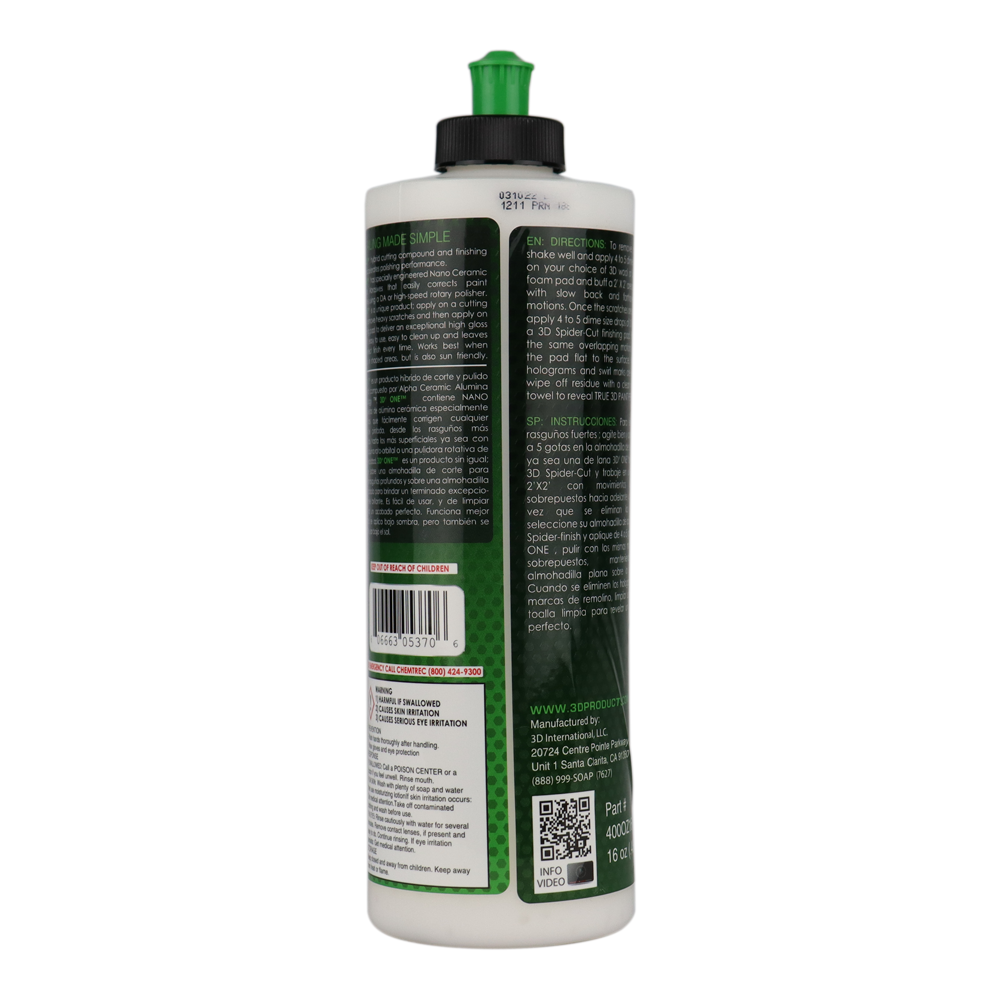 3D 400 ONE 473ml Hybrid Rubbing Compound & Finishing Polish