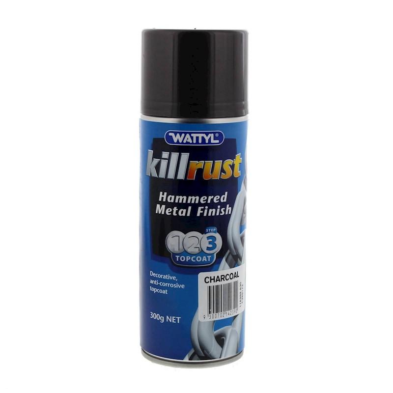 WATTYL Killrust Hammered Finish Spray Paint 300g Aerosol Charcoal