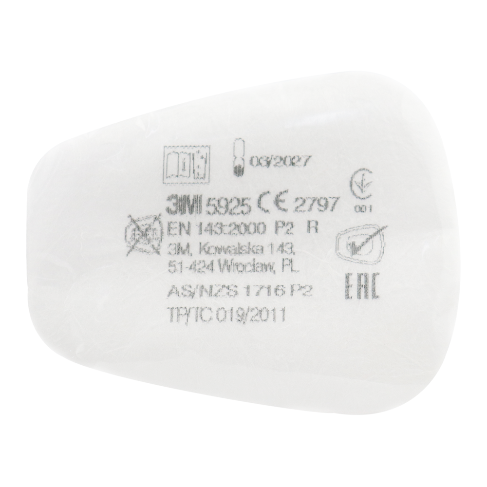 3M Respirator Particulate Filters P2R 5925 Prefilter x 20 Pack