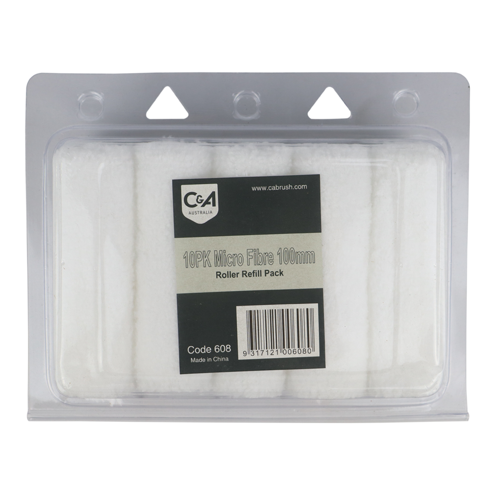 C&A Microfibre 100mm Roller Covers 10 Pack Refill