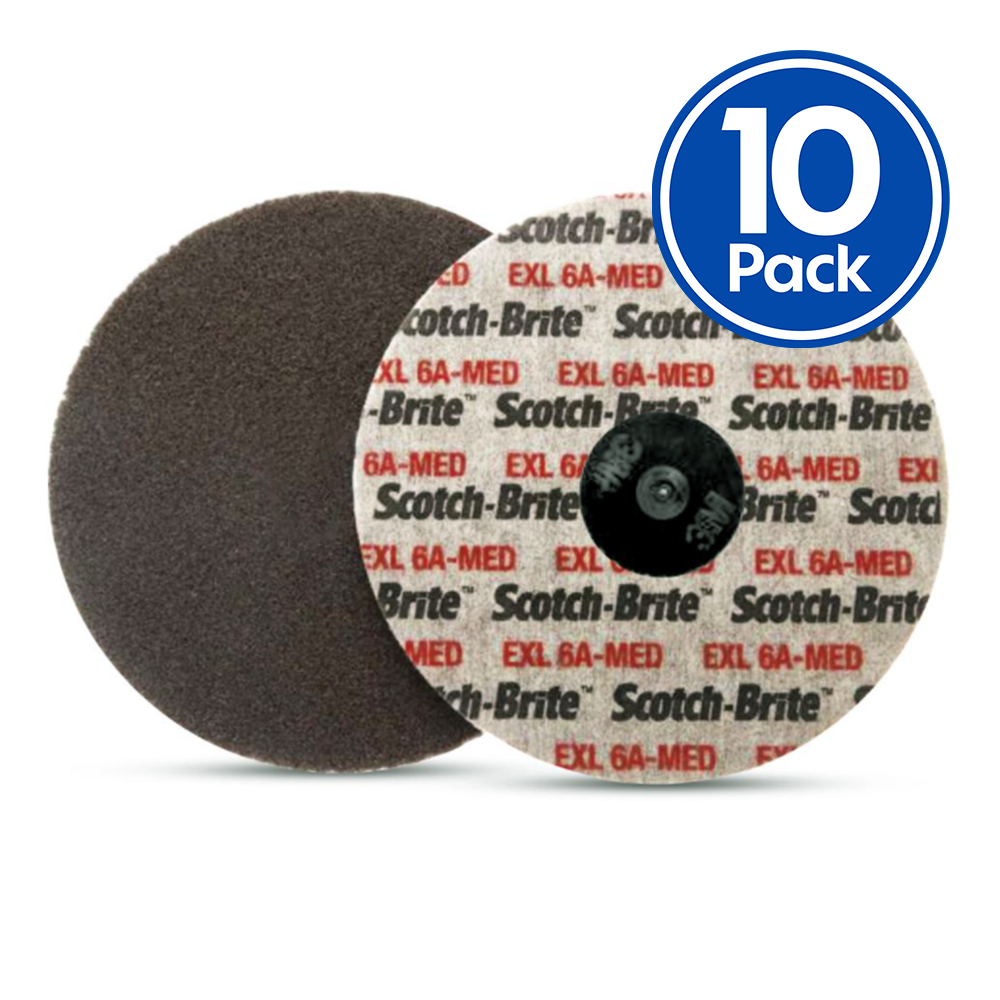 3M 17191 Scotch-Brite Roloc 75mm 6A MED EXL Unitised Wheel x 10 Pack