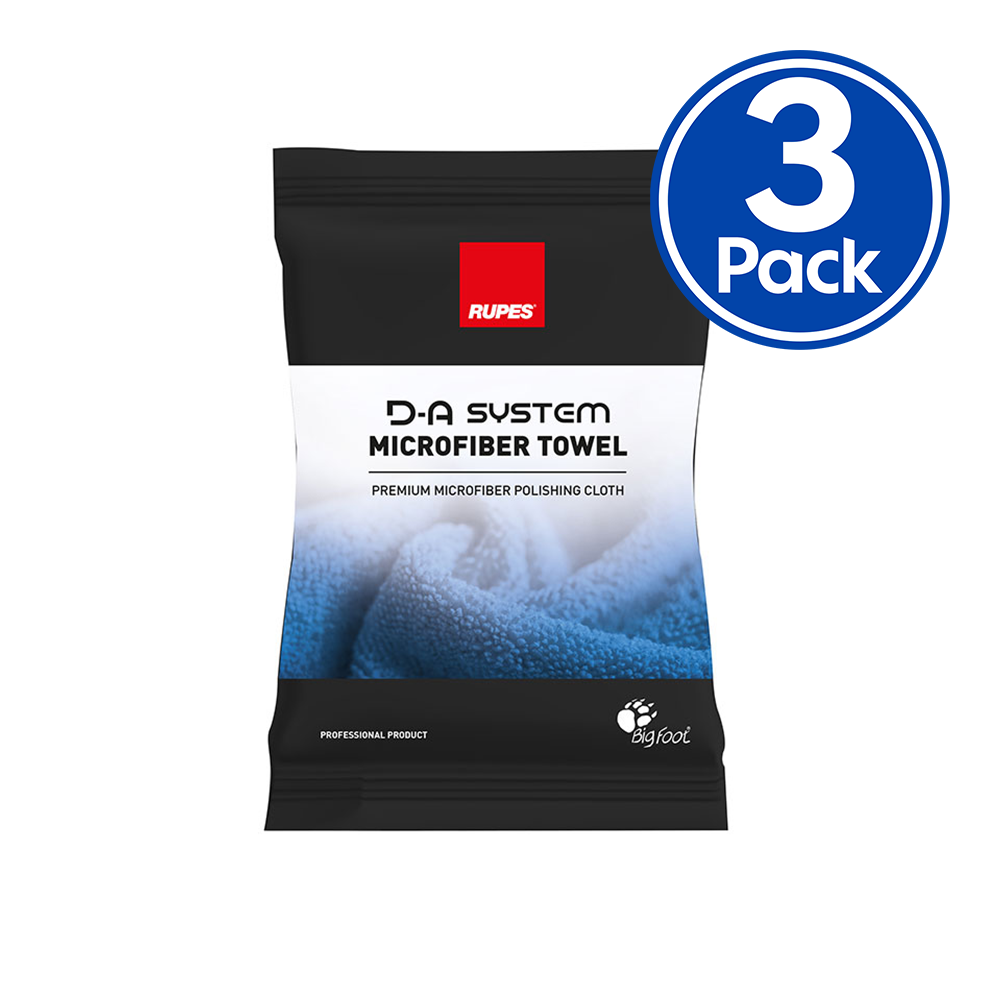 Rupes Premium D-A System Polishing Microfibre Towel Blue x 3 Pack 9.BF9050