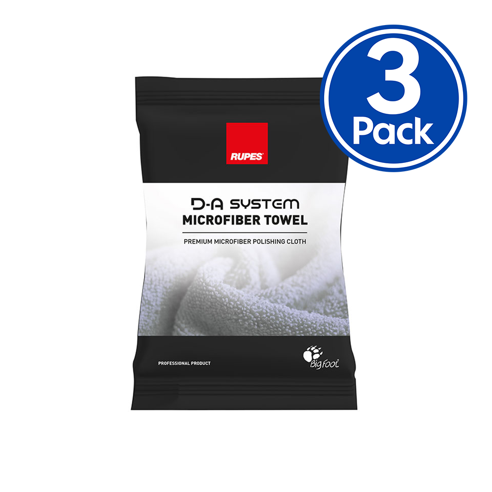Rupes Premium D-A System Polishing Microfibre Towel White x 3 Pack 9.BF9070