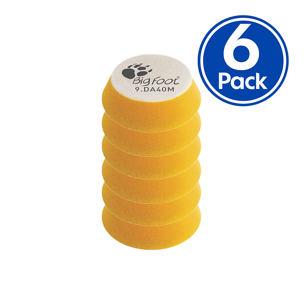 RUPES Bigfoot 30/40mm Fine Yellow Hook & Loop Polishing Pad 9.DA40M x 6 Pack