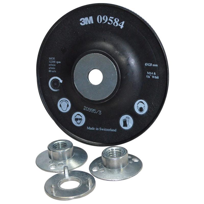 3M 09584 Ribbed Fibre Disc Back Up Pad 125mm Scotch Brite Strip Backing