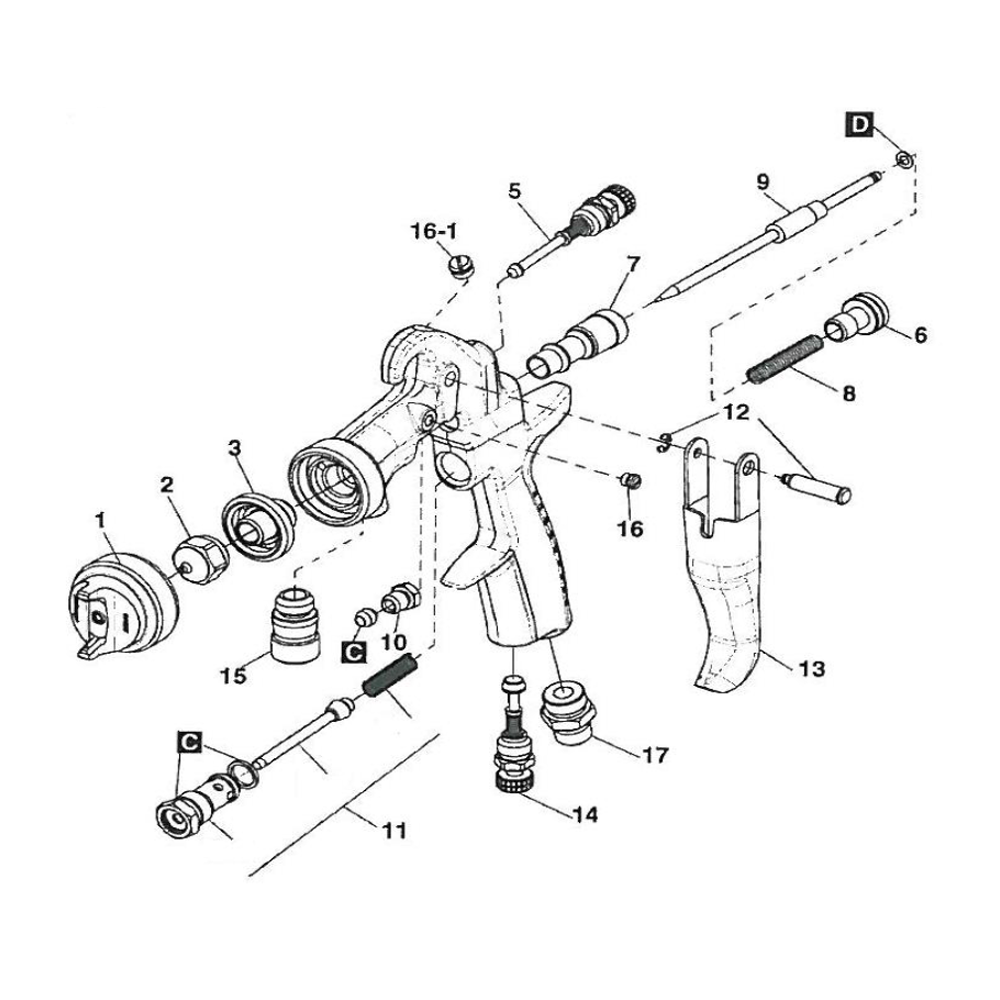 ANEST IWATA Needle Nozzle Set 2.0 mm For AZ1 Spray Gun W2ADU72AG20