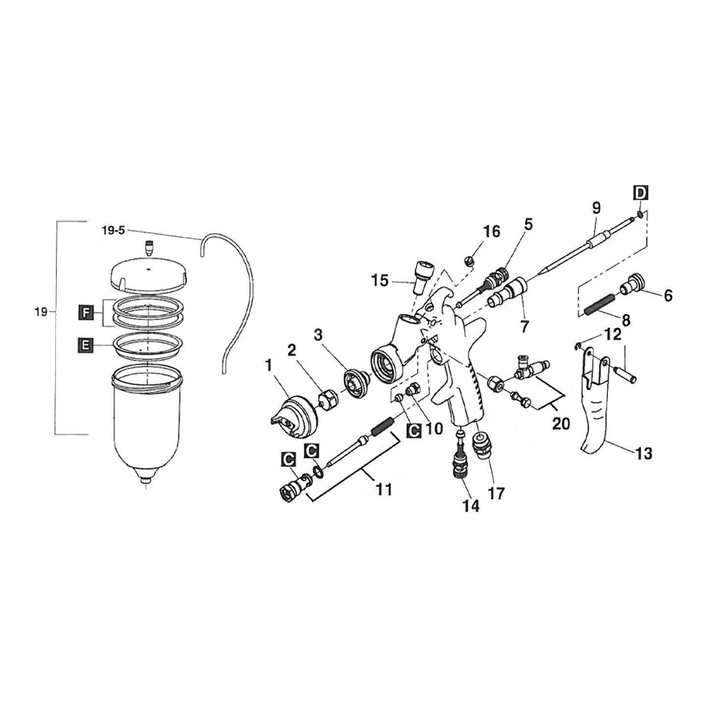 ANEST IWATA Needle Packing Nut For AZ3 PAS Spray Gun W2010140600