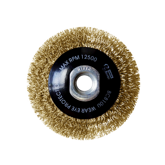 Josco Brumby 100mm Crimped Multi-Thread Bevel Brush Twisted Wire