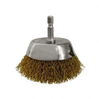 Josco Brumby 75mm Spindle-Mounted Crimped Cup Brush