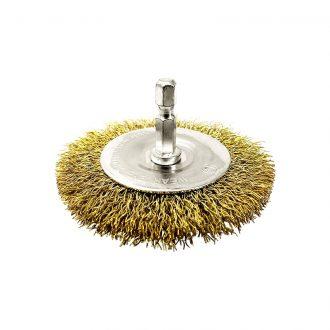 Josco Brumby 100mm Spindle-Mounted Crimped Wheel Brush