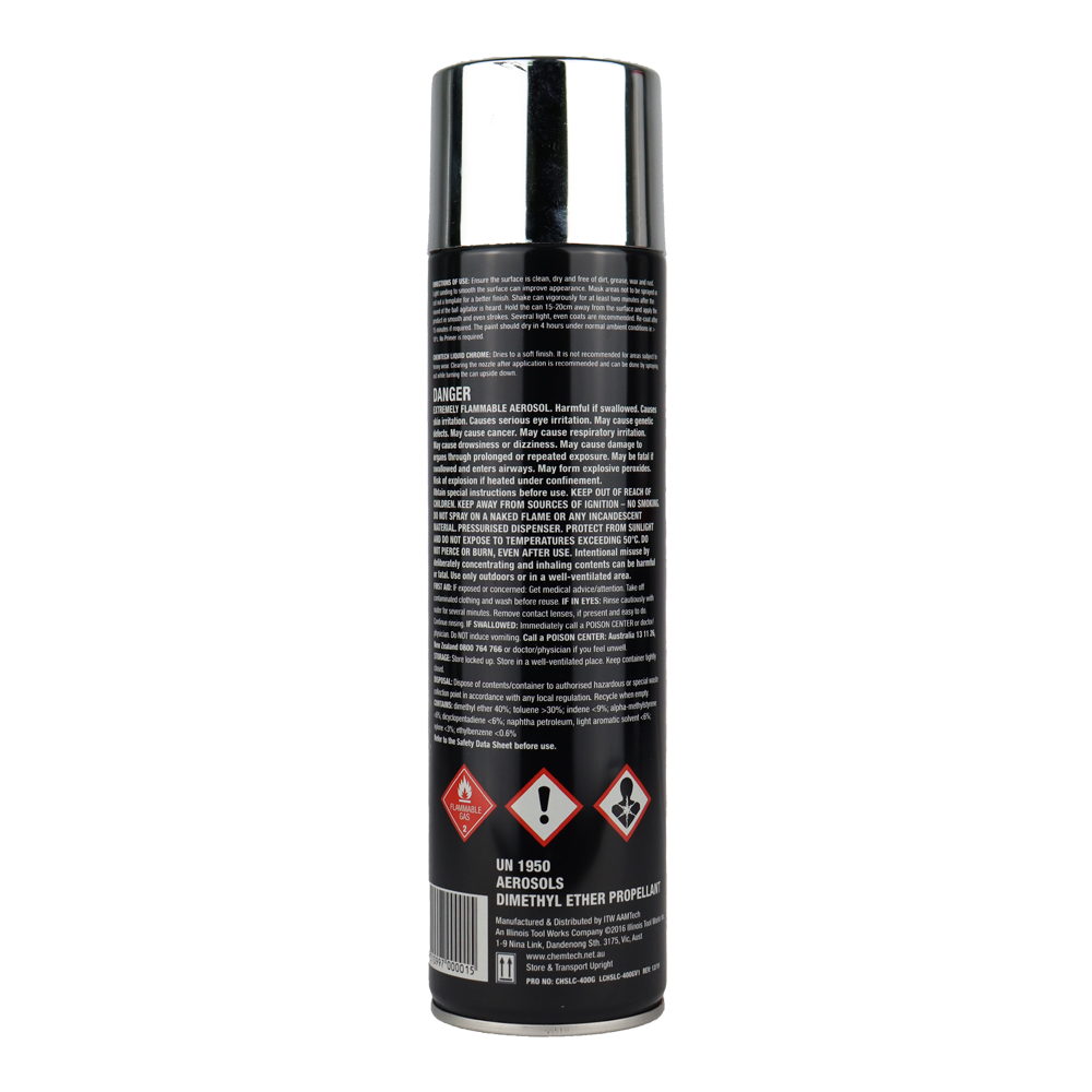 Chemtech Liquid Chrome High Shine Paint Aerosol 400g Wheels Bikes