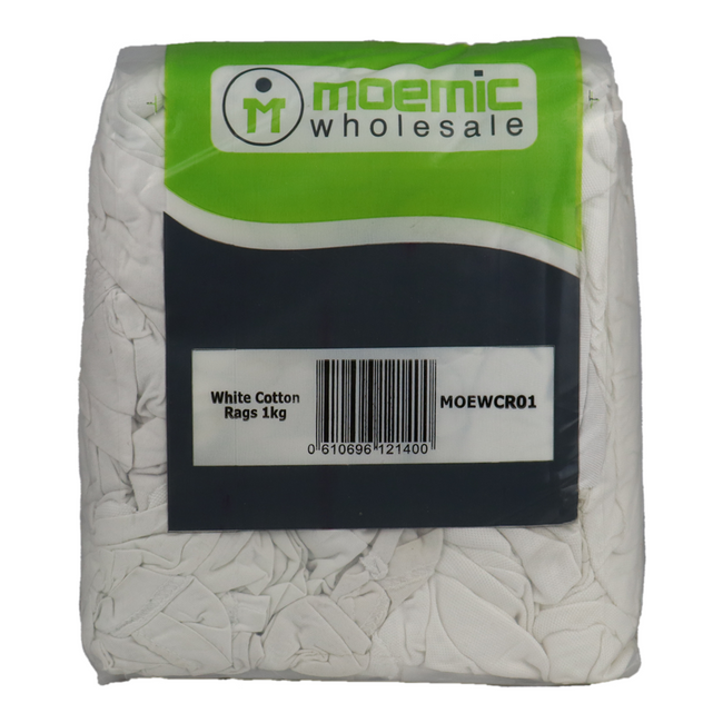 Moemic White Cotten Rags 1kg Cleaning Staining Multipurpose Bulk