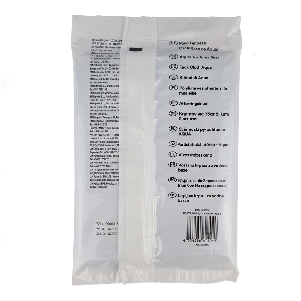 3M Tack Cloth Aqua 10 Pack Lint & Silicone Free - Ideal for Water-Based Paint