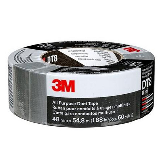 3M DT8 All Purpose Light Duty Duct Tape 48mm x 22.9m Silver