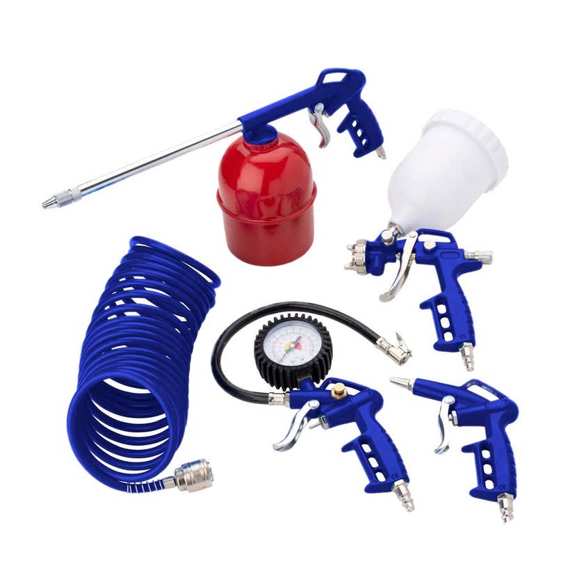 EMAX Air Starter Kit 5 Pce Kit Spray Degreasing Gun Tyre Inflator Air