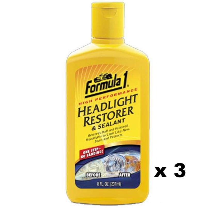 F1 Headlight Plastic Restorer Restoration Sealant 237ml Boat Car Motorcycle x 3 Pack