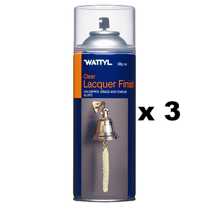 Wattyl Clear Lacquer Finish Brass Copper & Similar Alloys Tarnish Res 300g x 3