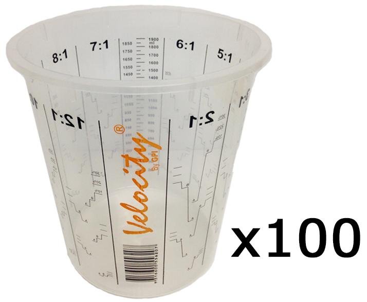 Calibrated Graduated Paint Mixing Cups 1900ml x 100