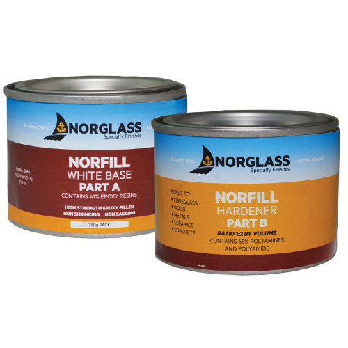 Norfill Epoxy Filler White Base + Hardener 250g Wholesale