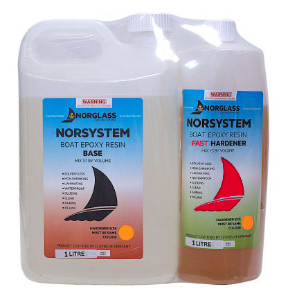 Norglass Norsystem Boat Epoxy Resin Base + Fast Hardener 1L