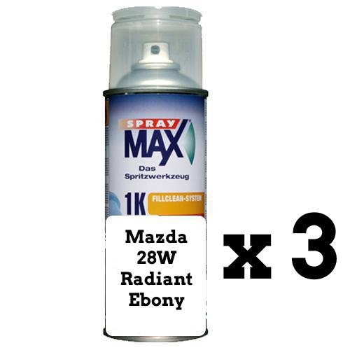 Auto Touch Up Can Mazda 28W Radiant Ebony Paint 2 3 6 CX-5 CX-9 BT50 298ml x 3