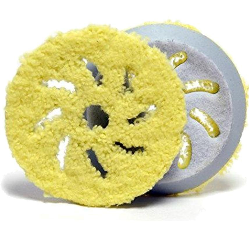 Rupes Bigfoot Yellow 150mm Microfibre Buff Medium Pad 2 Pack 9.BF150XM