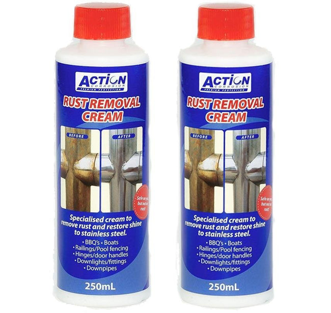 Action Cream 250ml Rust Removal Corrosion Stainless Steel Copper Other Metals x2