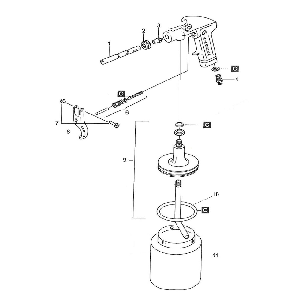 ANEST IWATA Jam Nut For ST1 Sand Blasting Gun Service Repair W2030640200