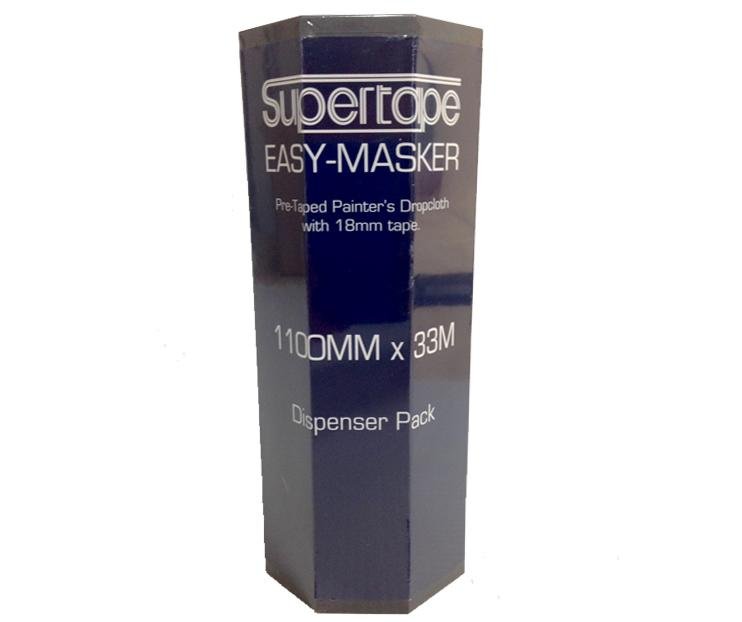 Supertape Pre-Taped Dropcloth With 18mm tape 1100mm x 33m Dispenser