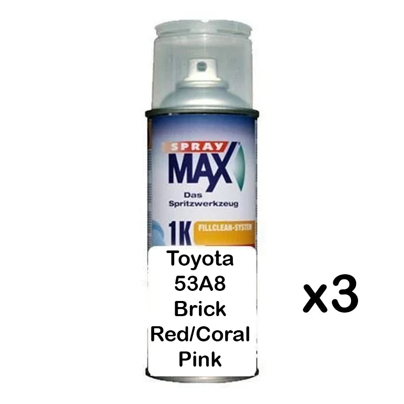 Auto Car Touch Up Paint Can for Toyota 53A8 Brick Red/Coral Pink x 3