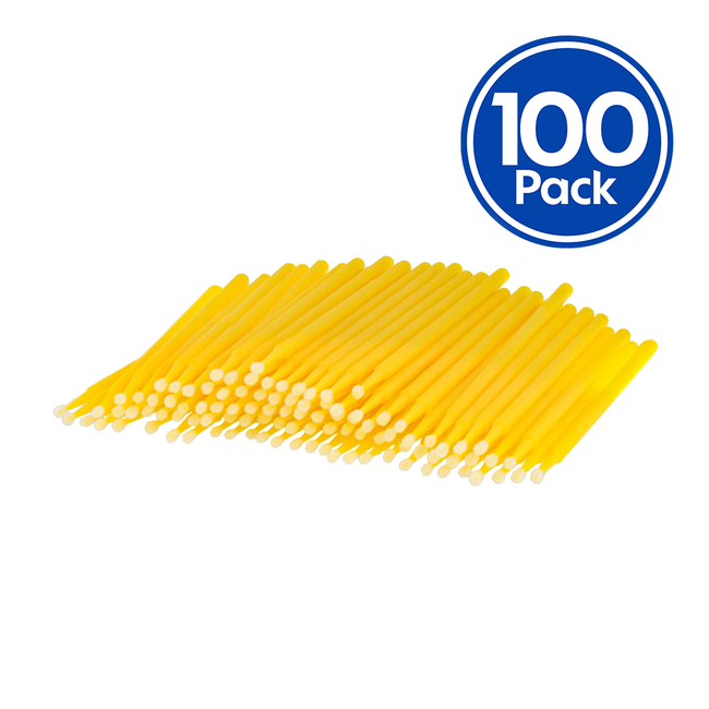 VELOCITY Microbrush Yellow Fine Dabbing Brush 2mm x 100 pack Touch Up Applicators