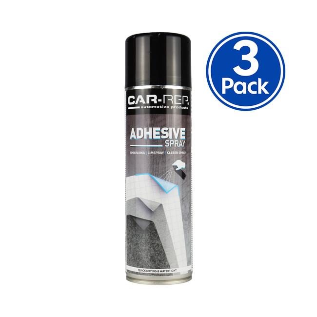 CAR-REP General Purpose Spray On Contact Adhesive 500ml Aerosol Clear x 3 Pack
