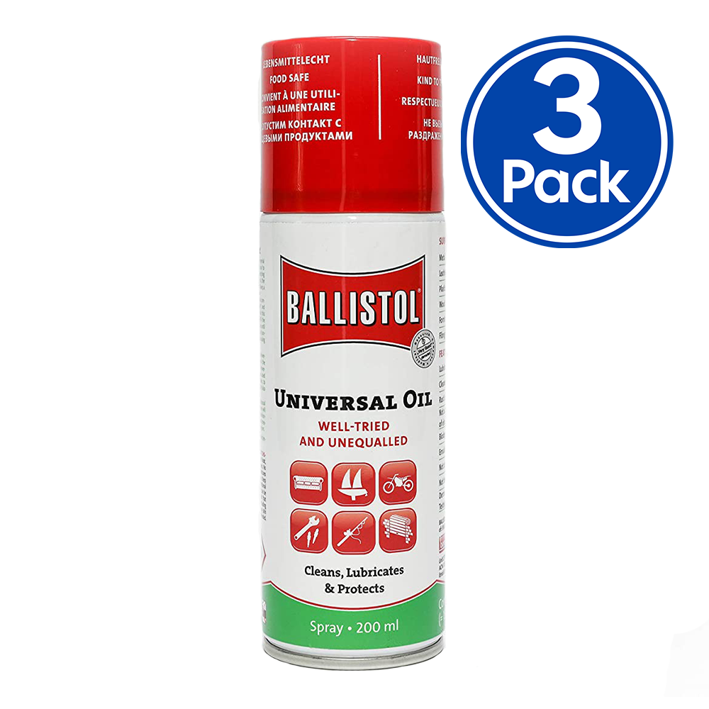 BONDALL Ballistol Spray Lubricant Cleans Lubricates Protects 200ml Aerosol x 3 Pack