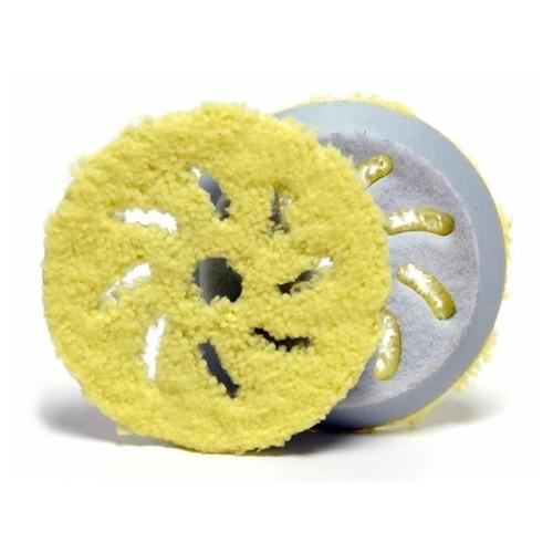 RUPES Bigfoot 100mm Microfibre Buff Yellow Medium Pad x 2 Pack 9.BF100XM