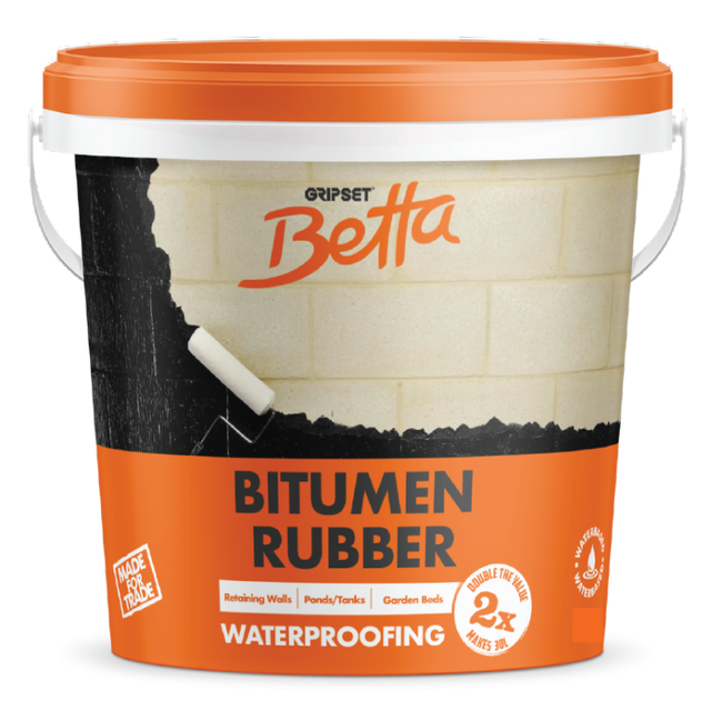 Gripset Betta Waterbased Bitumen rubber 1lt for Waterproofing Fish Ponds Wet Areas