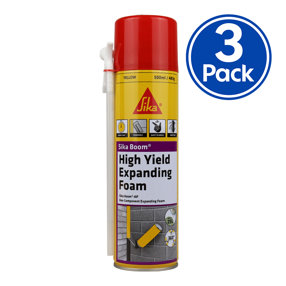 Sika Boom AP High Expanding Foam Filling Insulating 500ml x 3 Pack
