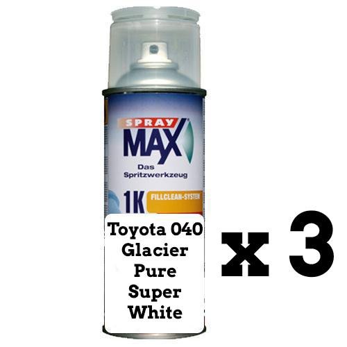 Touch Up for Toyota 040 Glacier Pure Super White Corolla Camry RAV-4 298ml x 3