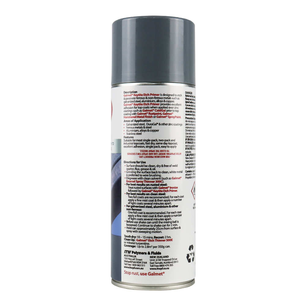 Galmet Keytite Etch Primer Aerosol 350g Grey