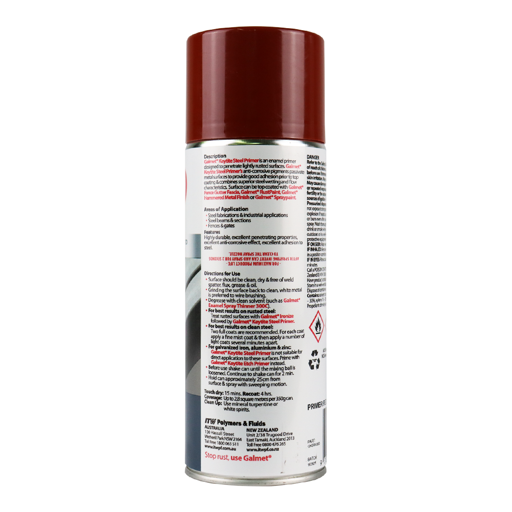 Galmet Keytite Steel Primer Aerosol 350g Red