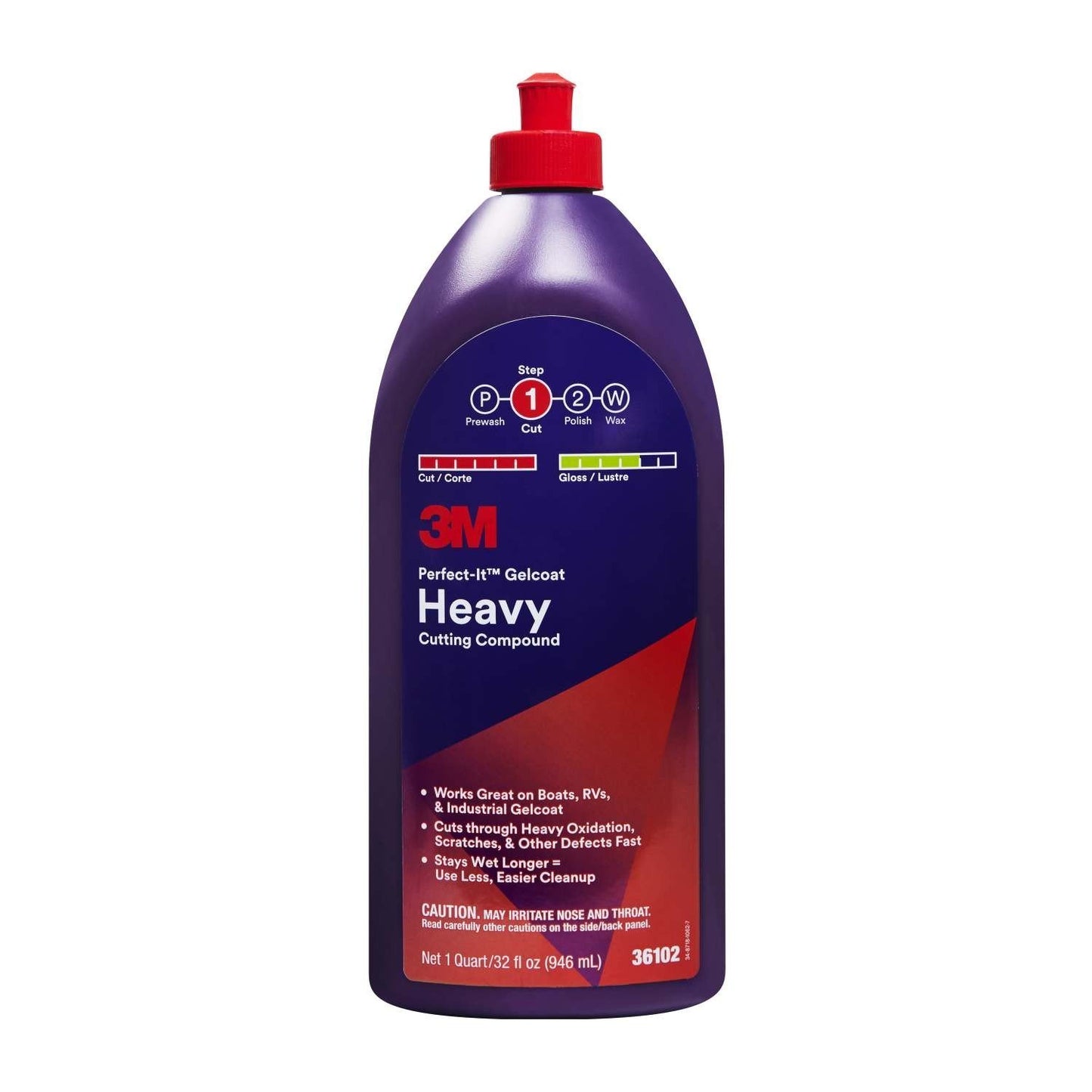 3M 36102 Perfect-It Gelcoat Heavy Cutting Compound 946ml Boat RV Industrial Scratches