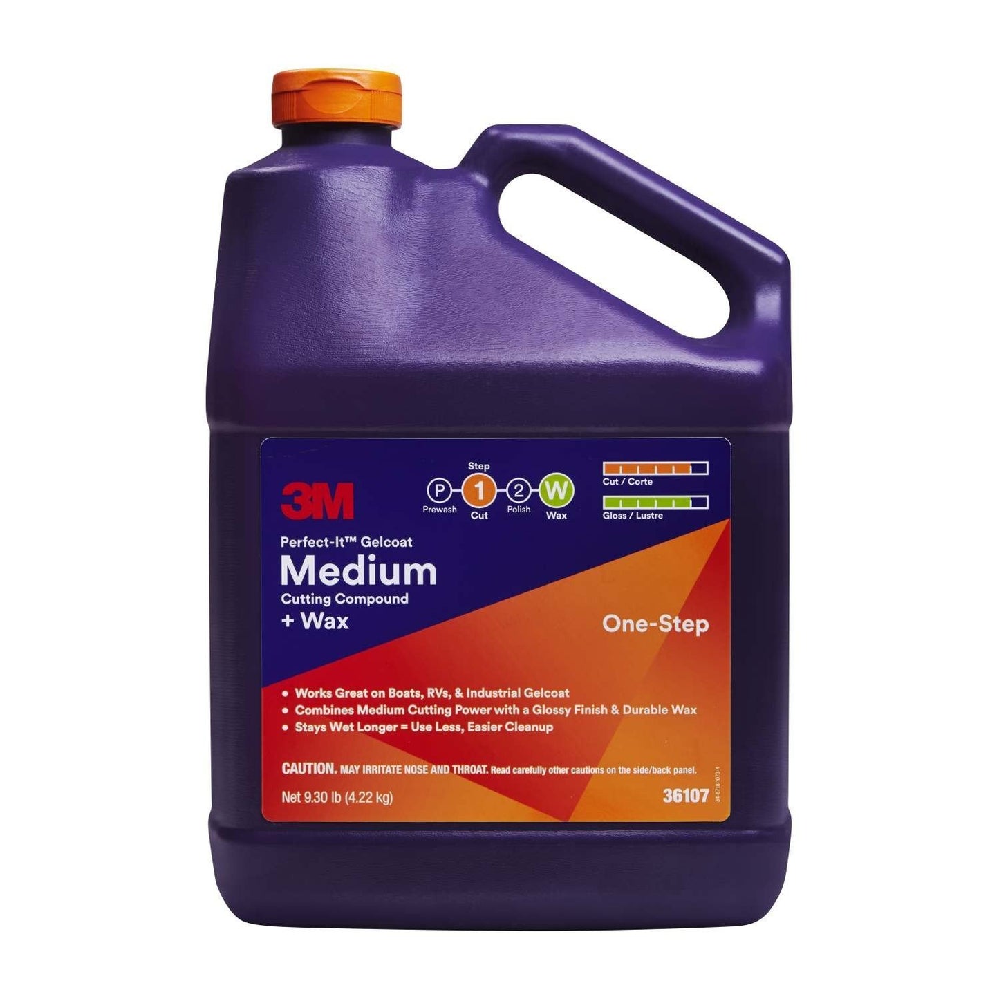 3M Perfect-It Gelcoat Medium Cutting Compound + Wax Quart 3.7L 36107