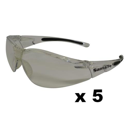 Maxisafe Santa-Fe Safety Glasses AS/NZS1337 Anti Scratch Fog Coating Clear x 5