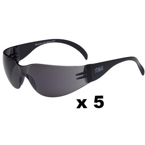 Maxisafe Texas Safety Glasses AS/NZS1337 Anti Scratch Fog Coating Smoke x 5