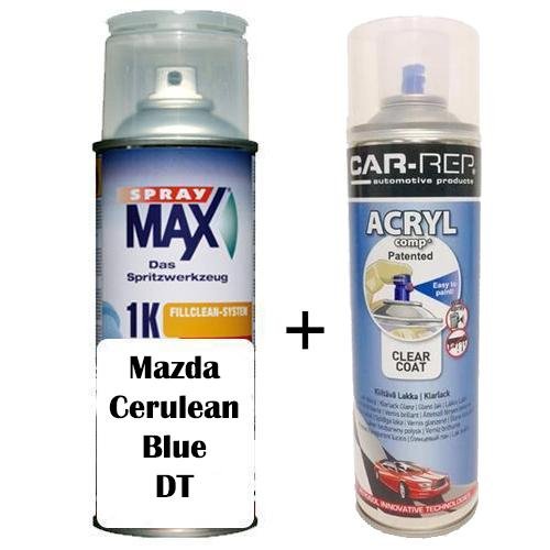 Auto Touch Up Paint Mazda Cerulean Blue DT Plus 1k Clear Coat