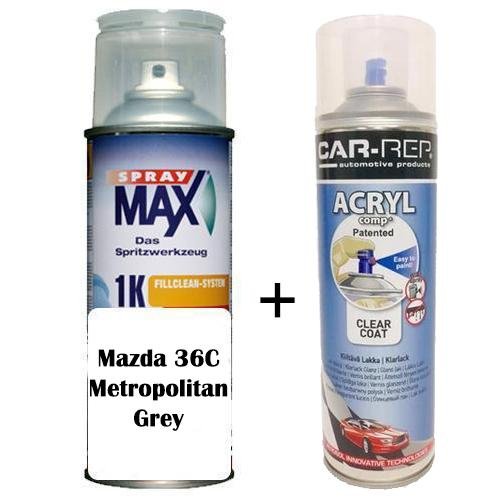 Auto Touch Up Paint Mazda 36C Metropolitan Grey Plus 1k Clear Coat